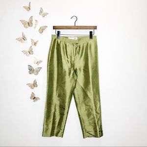 Vintage 100% Silk Green Trousers